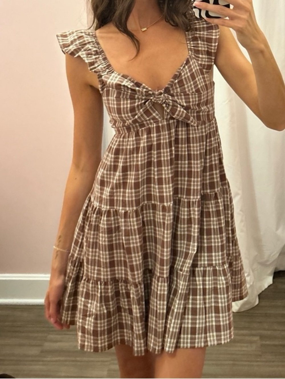 Plaid Tiered Mini Sundress